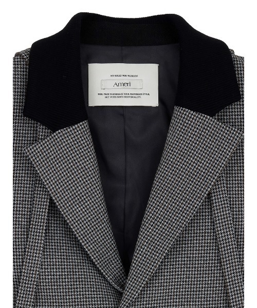 ジャケット・アウター AMERI MEDI HOUNDSTOOTH JACQUARD JACKET AMERI MEDI HOUNDSTOOTH JACQUARD JACKET