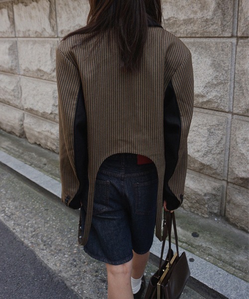 BONBOM(ボンボム)の「BONBOM×Ameri HOUNDSTOOTH GARTER JACKET(テーラードジャケット・レディース・グレー/ブラウン・FREE)」の9枚目の写真