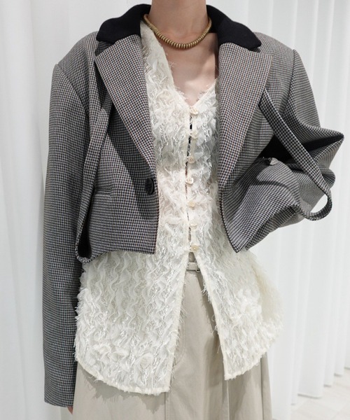 BONBOM×Ameri HOUNDSTOOTH GARTER JACKET BONBOM×Ameri HOUNDSTOOTH GARTER JACKET（テーラードジャケット