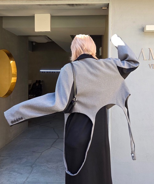 BONBOM×Ameri HOUNDSTOOTH GARTER JACKET（テーラードジャケット