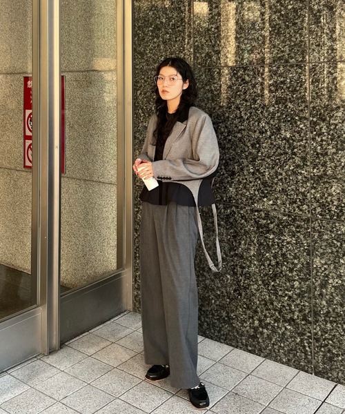 BONBOM×Ameri HOUNDSTOOTH GARTER JACKET（テーラードジャケット