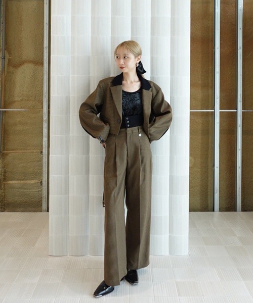 BONBOM×Ameri HOUNDSTOOTH GARTER JACKET（テーラードジャケット