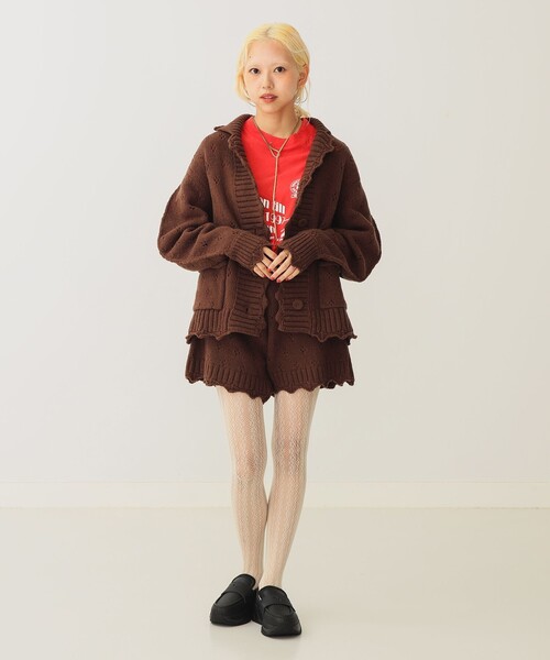 BEAMS COUTURE(ビームスクチュール)の「アイレット ニット ショートパンツ(その他パンツ・レディース・ブラウン系その他3/オフホワイト・ONE SIZE)」の12枚目の写真