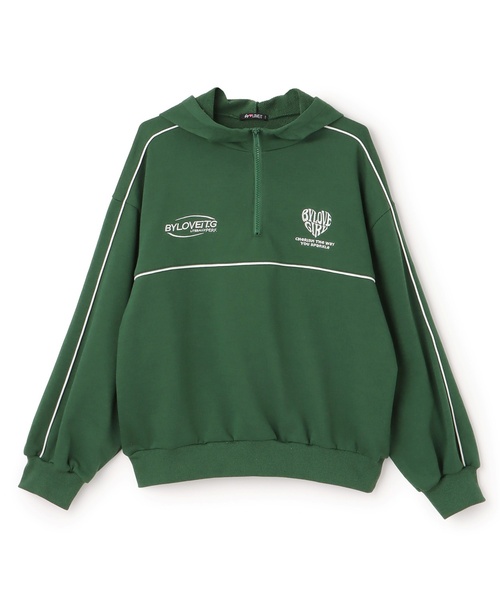 by LOVEiT（バイラビット）の「パイピングゲームフーディ（パーカー・キッズ・グリーン/ホワイト系その他/ピンク・150cm/160cm/120cm/140cm/130cm）」の2枚目の写真