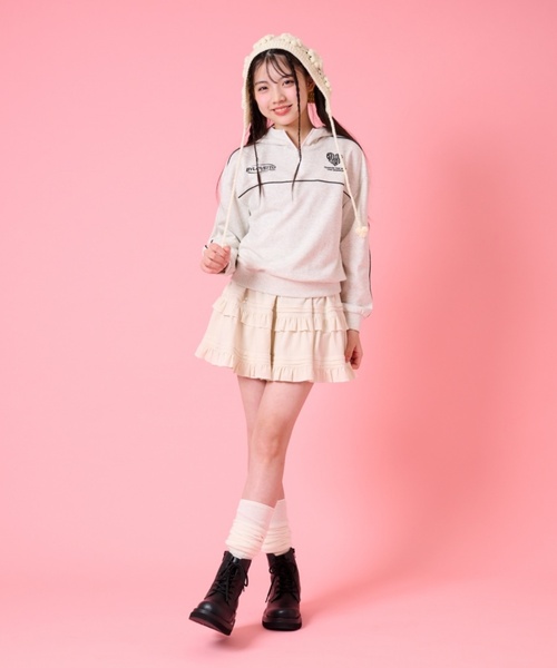 by LOVEiT（バイラビット）の「パイピングゲームフーディ（パーカー・キッズ・グリーン/ホワイト系その他/ピンク・150cm/160cm/120cm/140cm/130cm）」の5枚目の写真