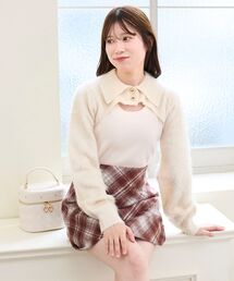 MAJESTIC LEGON | 襟付きデコルテオープンニット(ニット/セーター)