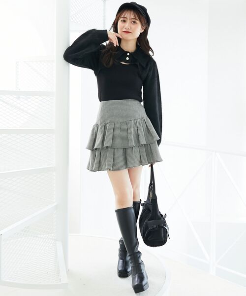 MAJESTIC LEGON(マジェスティックレゴン)の「襟付きデコルテオープンニット(ニット/セーター・レディース・ボルドー/アイボリー/ブラック/チャコールグレー・MEDIUM)」の9枚目の写真