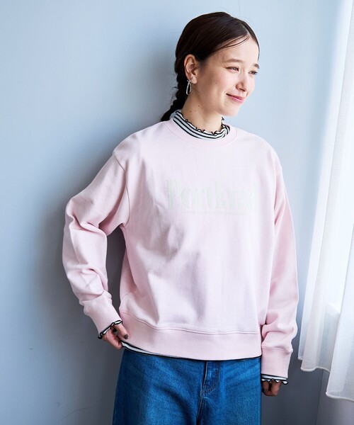 セール】フロッキーロゴプリント裏毛スウェット（スウェット）｜coen