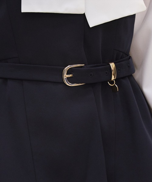 SWINGLE（スウィングル）の「ベルテッドペプラムジレ（シャツ/ブラウス・レディース・ベージュ/ネイビー/ピンク・FREE）」の17枚目の写真