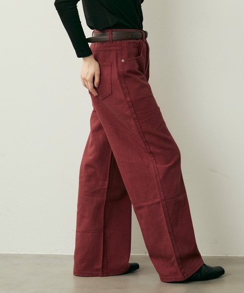 Clum(クルム)の「ハイウエストコットンワイドパンツ(その他パンツ・レディース・キャメル/ボルドー・MEDIUM/SMALL)」の6枚目の写真