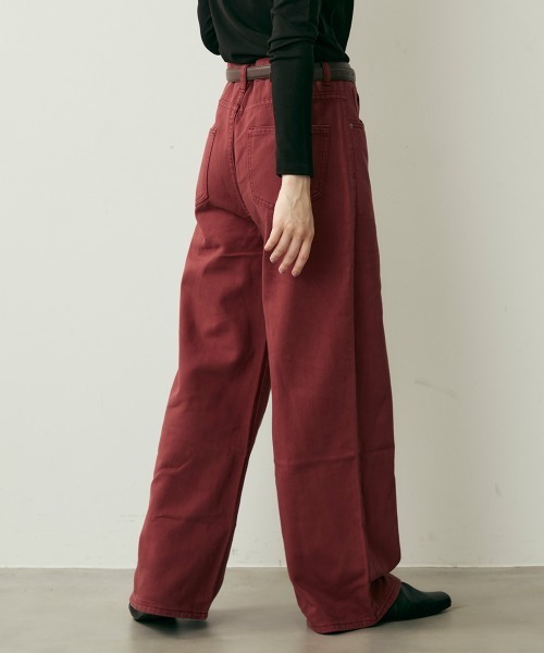 Clum(クルム)の「ハイウエストコットンワイドパンツ(その他パンツ・レディース・キャメル/ボルドー・MEDIUM/SMALL)」の7枚目の写真