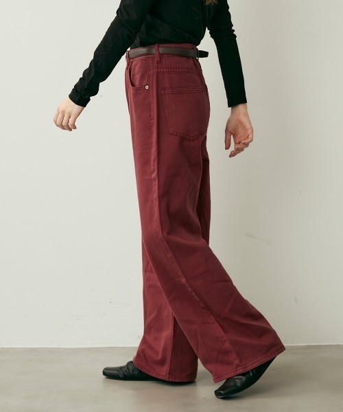 Clum(クルム)の「ハイウエストコットンワイドパンツ(その他パンツ・レディース・キャメル/ボルドー・MEDIUM/SMALL)」の8枚目の写真