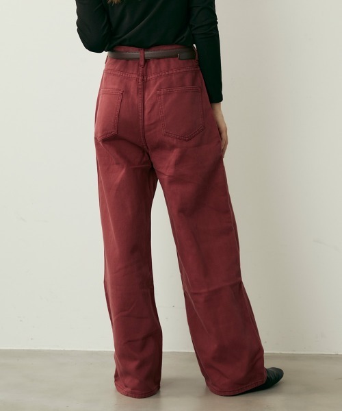 Clum(クルム)の「ハイウエストコットンワイドパンツ(その他パンツ・レディース・キャメル/ボルドー・MEDIUM/SMALL)」の9枚目の写真