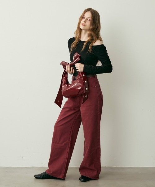 Clum(クルム)の「ハイウエストコットンワイドパンツ(その他パンツ・レディース・キャメル/ボルドー・MEDIUM/SMALL)」の15枚目の写真