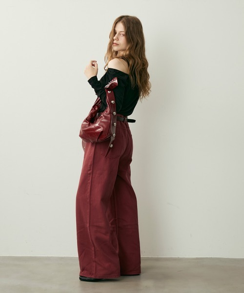 Clum(クルム)の「ハイウエストコットンワイドパンツ(その他パンツ・レディース・キャメル/ボルドー・MEDIUM/SMALL)」の16枚目の写真