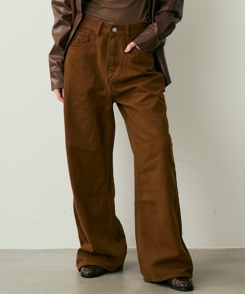 Clum(クルム)の「ハイウエストコットンワイドパンツ(その他パンツ・レディース・キャメル/ボルドー・MEDIUM/SMALL)」の17枚目の写真