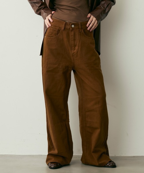 Clum(クルム)の「ハイウエストコットンワイドパンツ(その他パンツ・レディース・キャメル/ボルドー・MEDIUM/SMALL)」の18枚目の写真