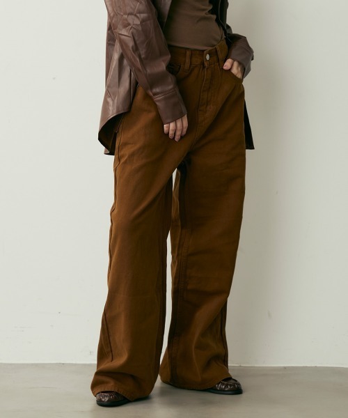 Clum(クルム)の「ハイウエストコットンワイドパンツ(その他パンツ・レディース・キャメル/ボルドー・MEDIUM/SMALL)」の19枚目の写真
