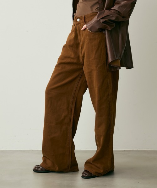 Clum(クルム)の「ハイウエストコットンワイドパンツ(その他パンツ・レディース・キャメル/ボルドー・MEDIUM/SMALL)」の20枚目の写真