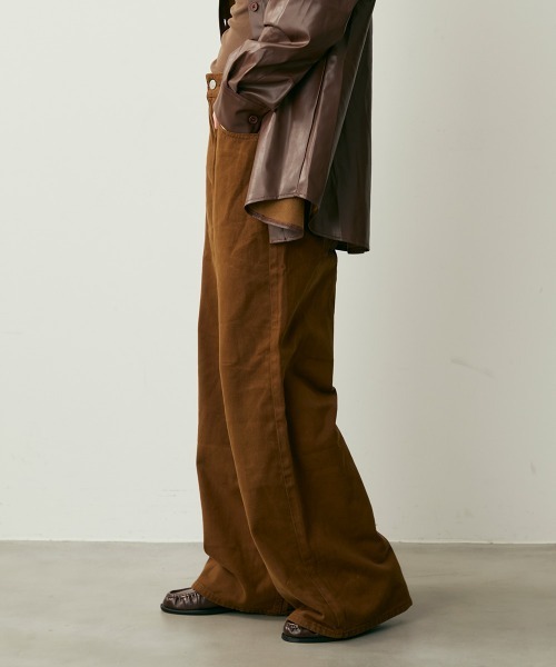 Clum(クルム)の「ハイウエストコットンワイドパンツ(その他パンツ・レディース・キャメル/ボルドー・MEDIUM/SMALL)」の21枚目の写真