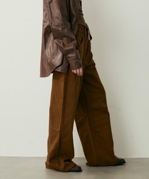 Clum(クルム)の「ハイウエストコットンワイドパンツ(その他パンツ・レディース・キャメル/ボルドー・MEDIUM/SMALL)」の22枚目の写真