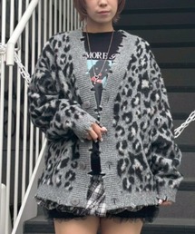 Candy Stripper | FLUFFY STAR LEOPARD KNIT カーディガン(カーディガン/ボレロ)