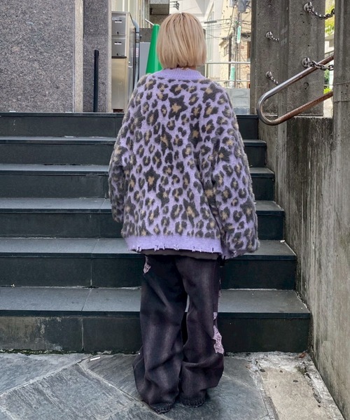 Candy Stripper（キャンディストリッパー）の「FLUFFY STAR LEOPARD KNIT カーディガン（カーディガン/ボレロ・レディース・アイボリー/ラベンダー/ヘザーグレー・FREE）」の17枚目の写真
