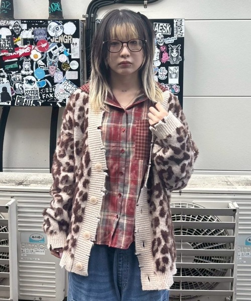 Candy Stripper（キャンディストリッパー）の「FLUFFY STAR LEOPARD KNIT カーディガン（カーディガン/ボレロ・レディース・アイボリー/ラベンダー/ヘザーグレー・FREE）」の7枚目の写真