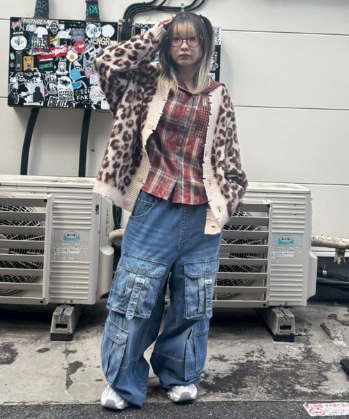 Candy Stripper（キャンディストリッパー）の「FLUFFY STAR LEOPARD KNIT カーディガン（カーディガン/ボレロ・レディース・アイボリー/ラベンダー/ヘザーグレー・FREE）」の10枚目の写真