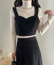 LAUIR（ラウアー）の「ハートビスチェ+ジップスリットスカートセット[高身長サイズMT有り]（セットアップ）」