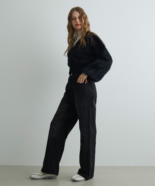 Mirette（ミレット）の「フェイクファーカーディガンジャケット / Faux Fur Cardigan Jacket（カーディガン/ボレロ・レディース・ブラック/グレー・FREE）」の12枚目の写真