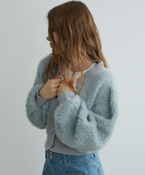 Mirette（ミレット）の「フェイクファーカーディガンジャケット / Faux Fur Cardigan Jacket（カーディガン/ボレロ・レディース・ブラック/グレー・FREE）」の18枚目の写真
