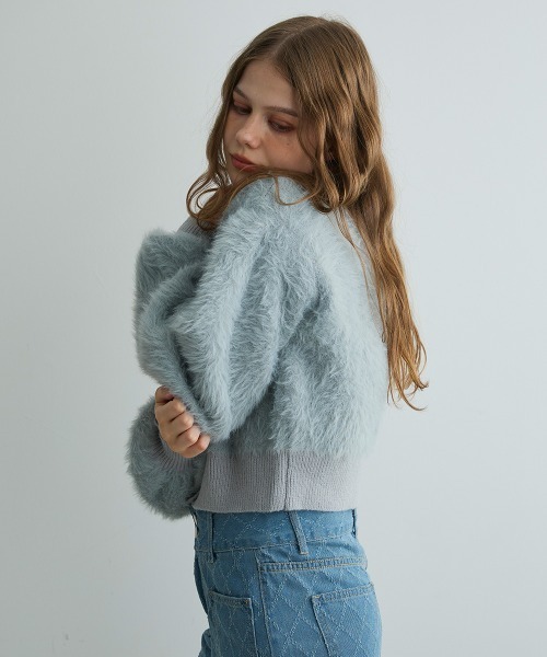 Mirette（ミレット）の「フェイクファーカーディガンジャケット / Faux Fur Cardigan Jacket（カーディガン/ボレロ・レディース・ブラック/グレー・FREE）」の19枚目の写真