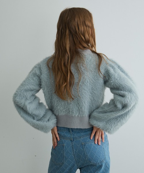 Mirette（ミレット）の「フェイクファーカーディガンジャケット / Faux Fur Cardigan Jacket（カーディガン/ボレロ・レディース・ブラック/グレー・FREE）」の20枚目の写真