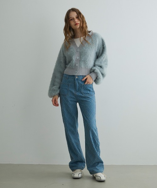 Mirette（ミレット）の「フェイクファーカーディガンジャケット / Faux Fur Cardigan Jacket（カーディガン/ボレロ・レディース・ブラック/グレー・FREE）」の21枚目の写真