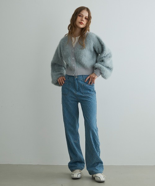 Mirette（ミレット）の「フェイクファーカーディガンジャケット / Faux Fur Cardigan Jacket（カーディガン/ボレロ・レディース・ブラック/グレー・FREE）」の22枚目の写真