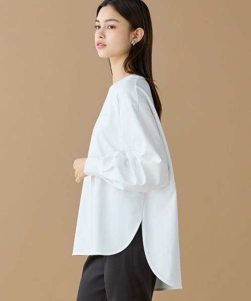 LACOSTE（ラコステ）の「【オンライン限定】LACOSTE バルーンスリーブ サイドスリット オーバーサイズTシャツ（Tシャツ/カットソー・レディース・ホワイト/グレイッシュベージュ/ブラック・FREE）」の21枚目の写真