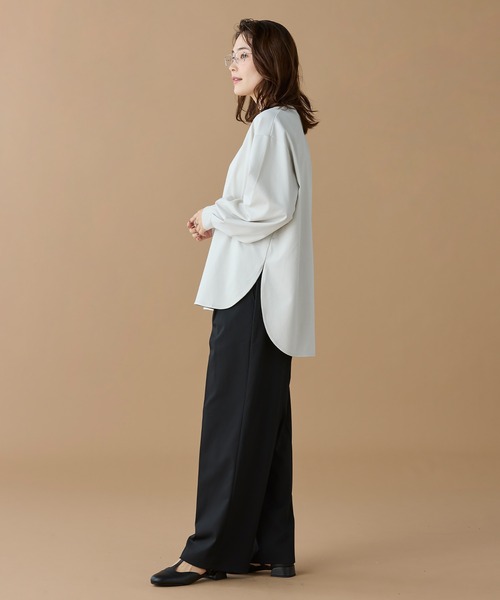 LACOSTE（ラコステ）の「【オンライン限定】LACOSTE バルーンスリーブ サイドスリット オーバーサイズTシャツ（Tシャツ/カットソー・レディース・ホワイト/グレイッシュベージュ/ブラック・FREE）」の11枚目の写真