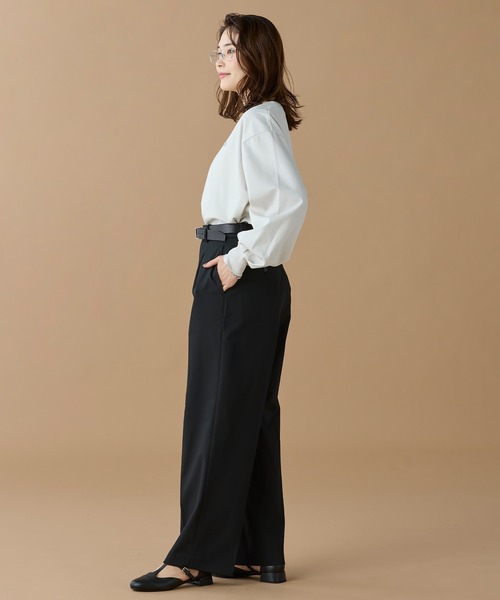 LACOSTE（ラコステ）の「【オンライン限定】LACOSTE バルーンスリーブ サイドスリット オーバーサイズTシャツ（Tシャツ/カットソー・レディース・ホワイト/グレイッシュベージュ/ブラック・FREE）」の14枚目の写真