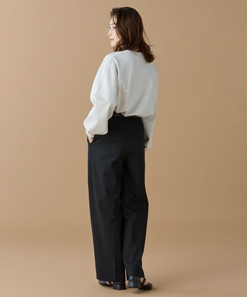 LACOSTE（ラコステ）の「【オンライン限定】LACOSTE バルーンスリーブ サイドスリット オーバーサイズTシャツ（Tシャツ/カットソー・レディース・ホワイト/グレイッシュベージュ/ブラック・FREE）」の15枚目の写真