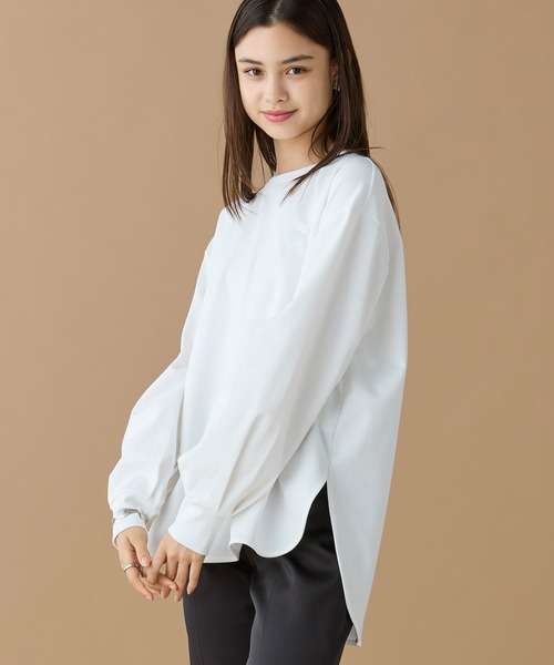 LACOSTE（ラコステ）の「【オンライン限定】LACOSTE バルーンスリーブ サイドスリット オーバーサイズTシャツ（Tシャツ/カットソー・レディース・ホワイト/グレイッシュベージュ/ブラック・FREE）」の19枚目の写真