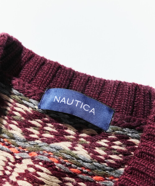 FREAK'S STORE(フリークスストア)の「NAUTICA/ノーティカ ヴィンテージライク フェアアイルニットベスト(ベスト・レディース・ワインレッド/オリーブ・フリ-)」の5枚目の写真