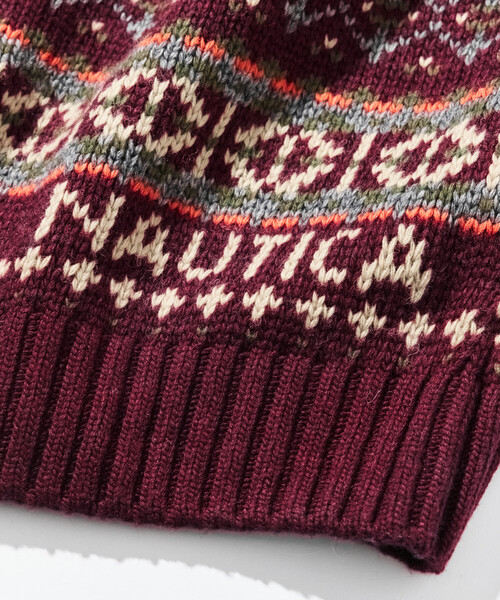 FREAK'S STORE(フリークスストア)の「NAUTICA/ノーティカ ヴィンテージライク フェアアイルニットベスト(ベスト・レディース・ワインレッド/オリーブ・フリ-)」の8枚目の写真