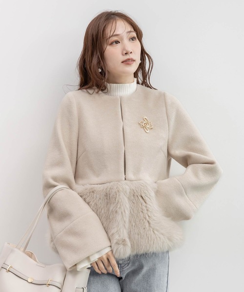 RANDA ランダ 2WAY フェイクファー ショート ジャケット 2WAY フェイクファーショートジャケット（ブルゾン）｜RANDA