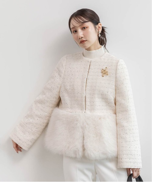 2WAY フェイクファーショートジャケット（ブルゾン）｜RANDA（ランダ