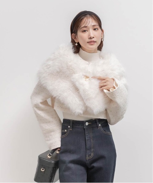 2WAY フェイクファーショートジャケット（ブルゾン）｜RANDA（ランダ