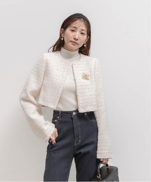 2WAY フェイクファーショートジャケット（ブルゾン）｜RANDA