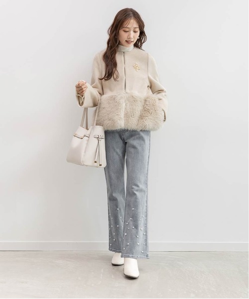 2WAY フェイクファーショートジャケット（ブルゾン）｜RANDA（ランダ