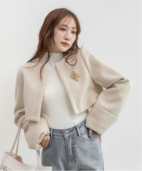 RANDA(ランダ)の「2WAY フェイクファーショートジャケット(ブルゾン・レディース・ホワイト系その他/ベージュ・0/1)」の10枚目の写真