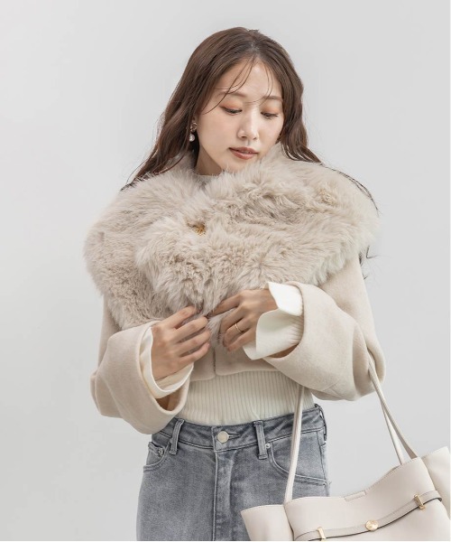2WAY フェイクファーショートジャケット（ブルゾン）｜RANDA
